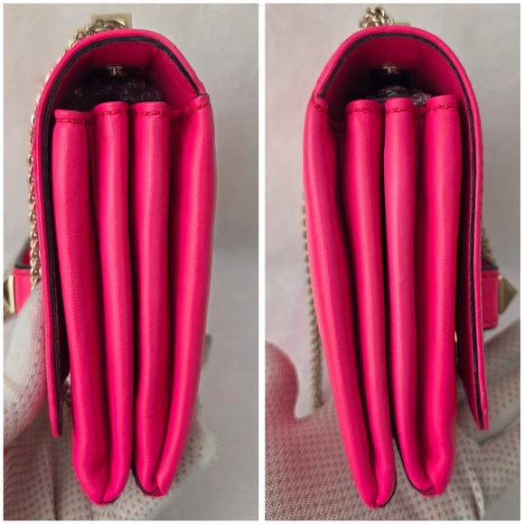 Auth Valentino Garavani Rockstud Va Va Voom Neon Pink Crossbody - Picture 10 of 11